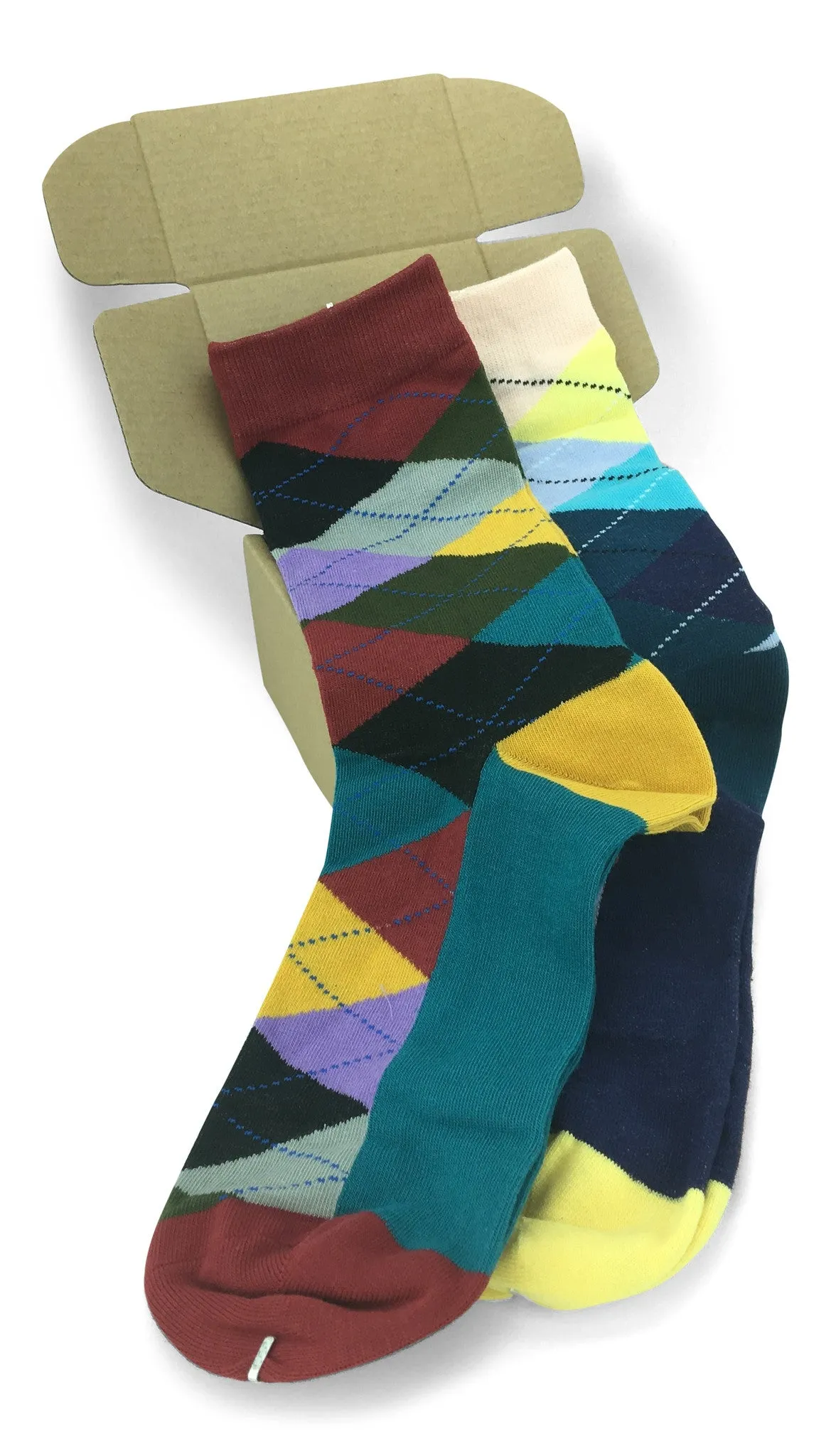 2 Pair Mens Funky Fun Colorful Cotton Socks-Hipster Power Socks-Theme Socks