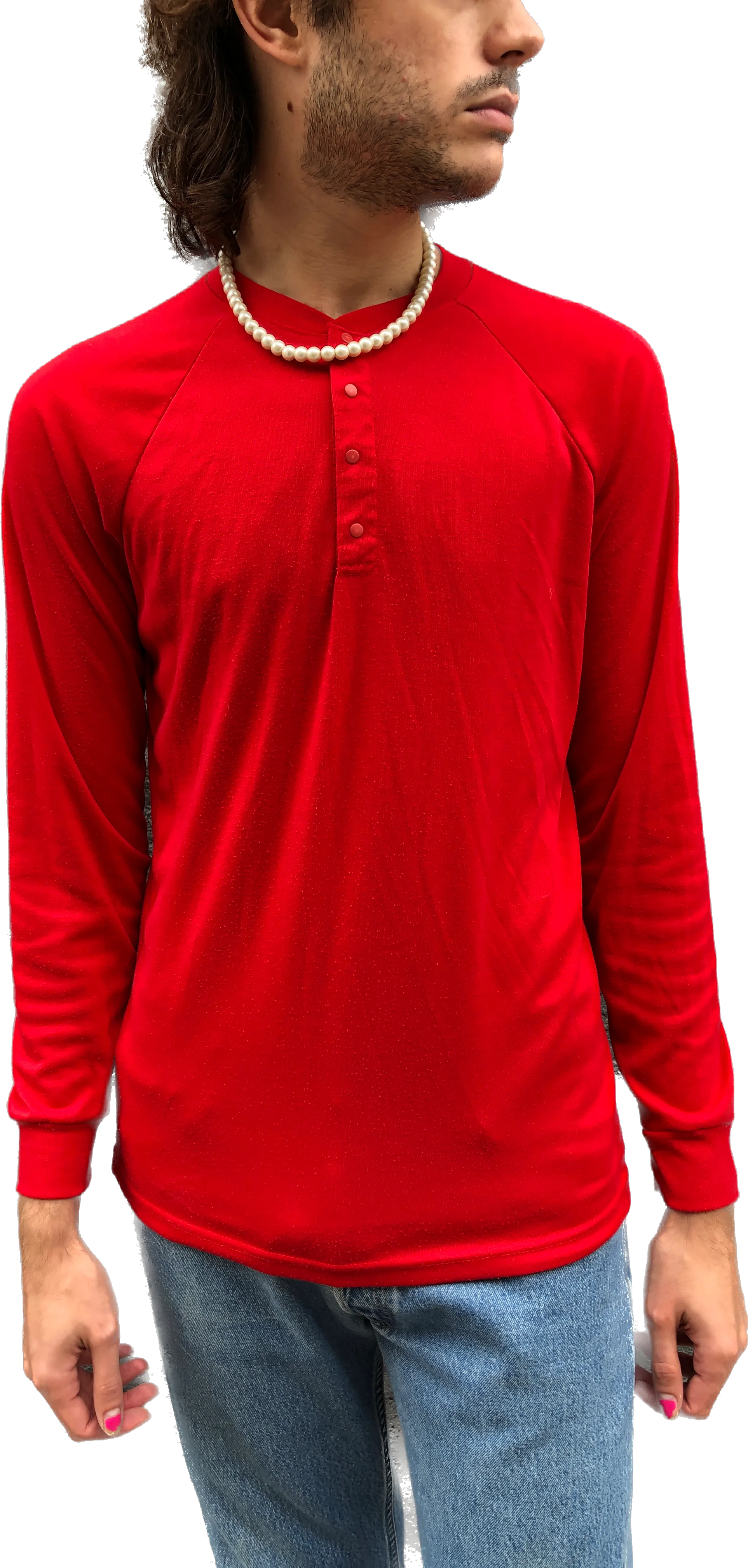 90s Patagonia Cailene Red Henley Shirt    L