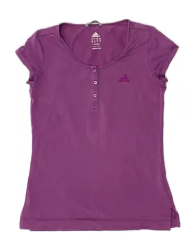 ADIDAS Womens T-Shirt Top UK 12  Medium  Purple Cotton