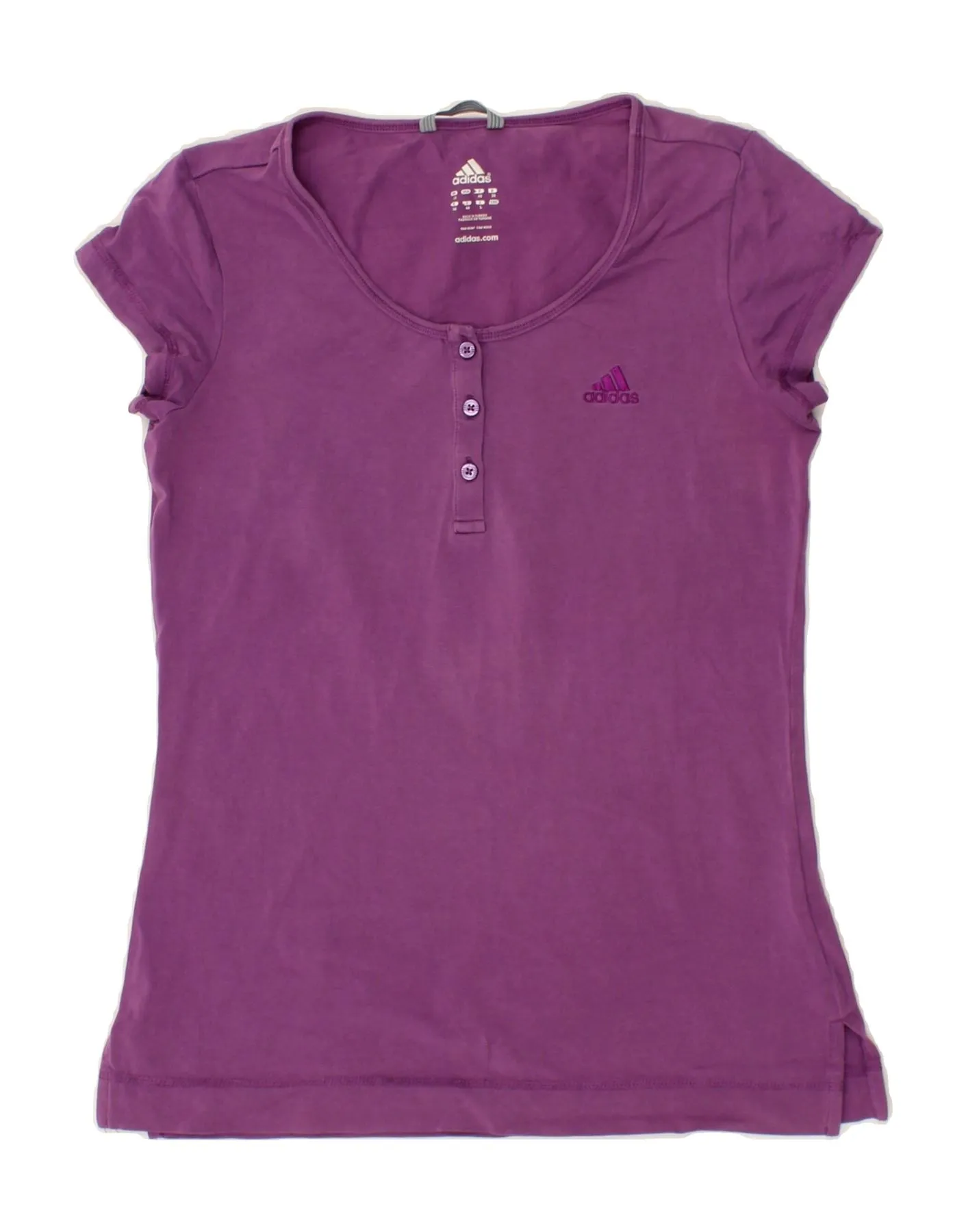 ADIDAS Womens T-Shirt Top UK 12  Medium  Purple Cotton