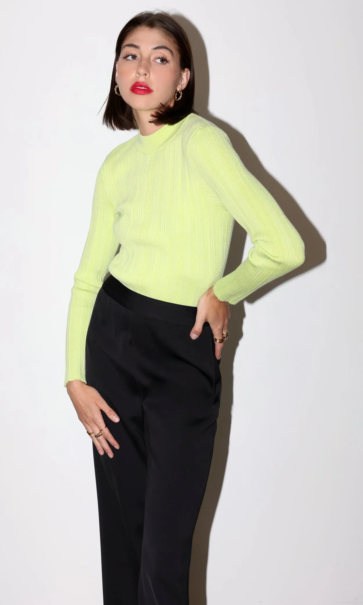 Alfred Ribbed Turtleneck Knit Top