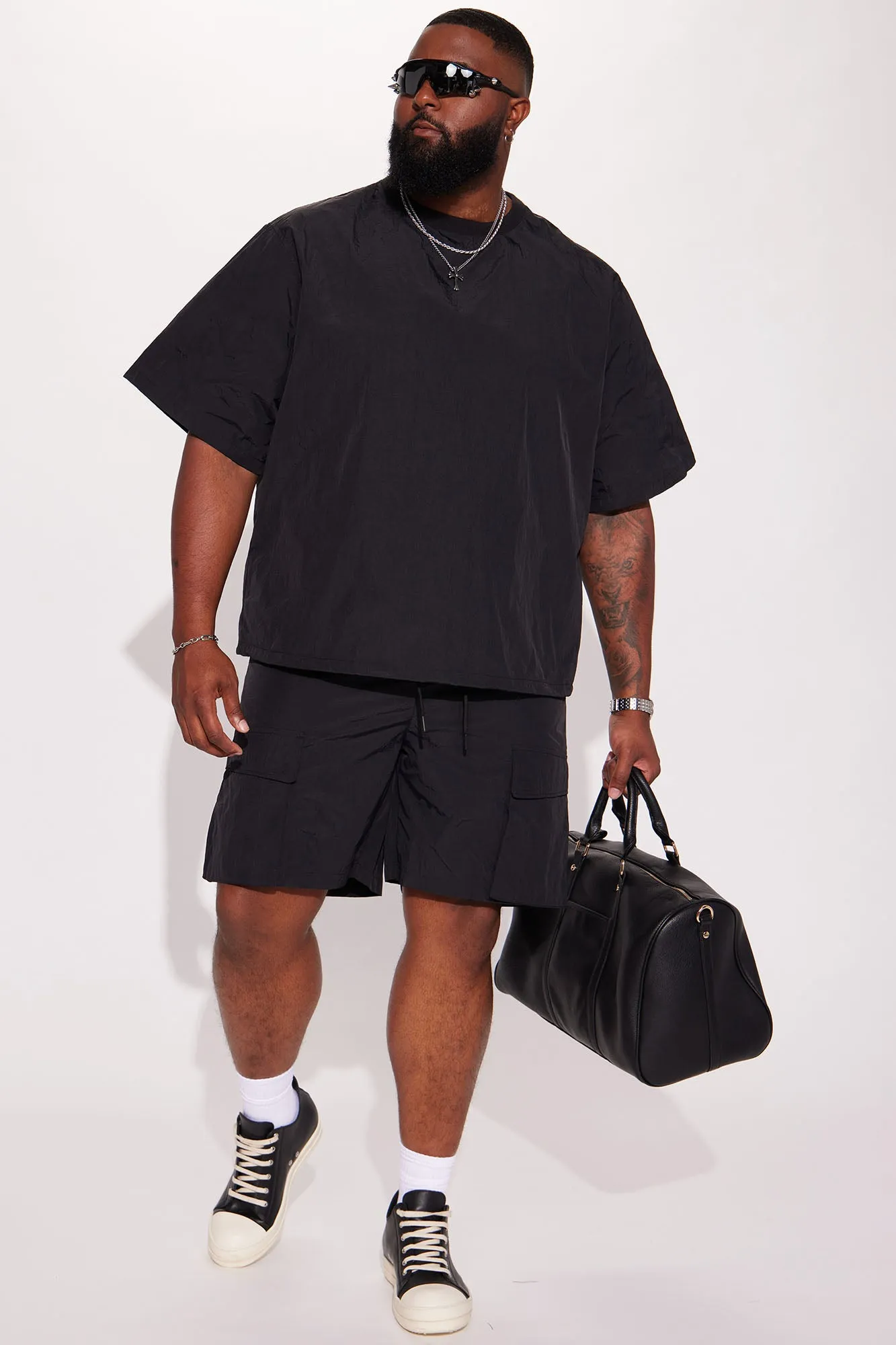 Batter Up Crinkle Utility Short - Black