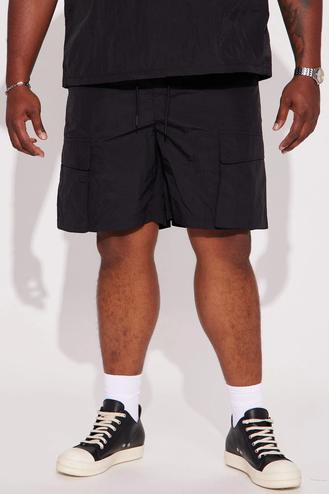 Batter Up Crinkle Utility Short - Black