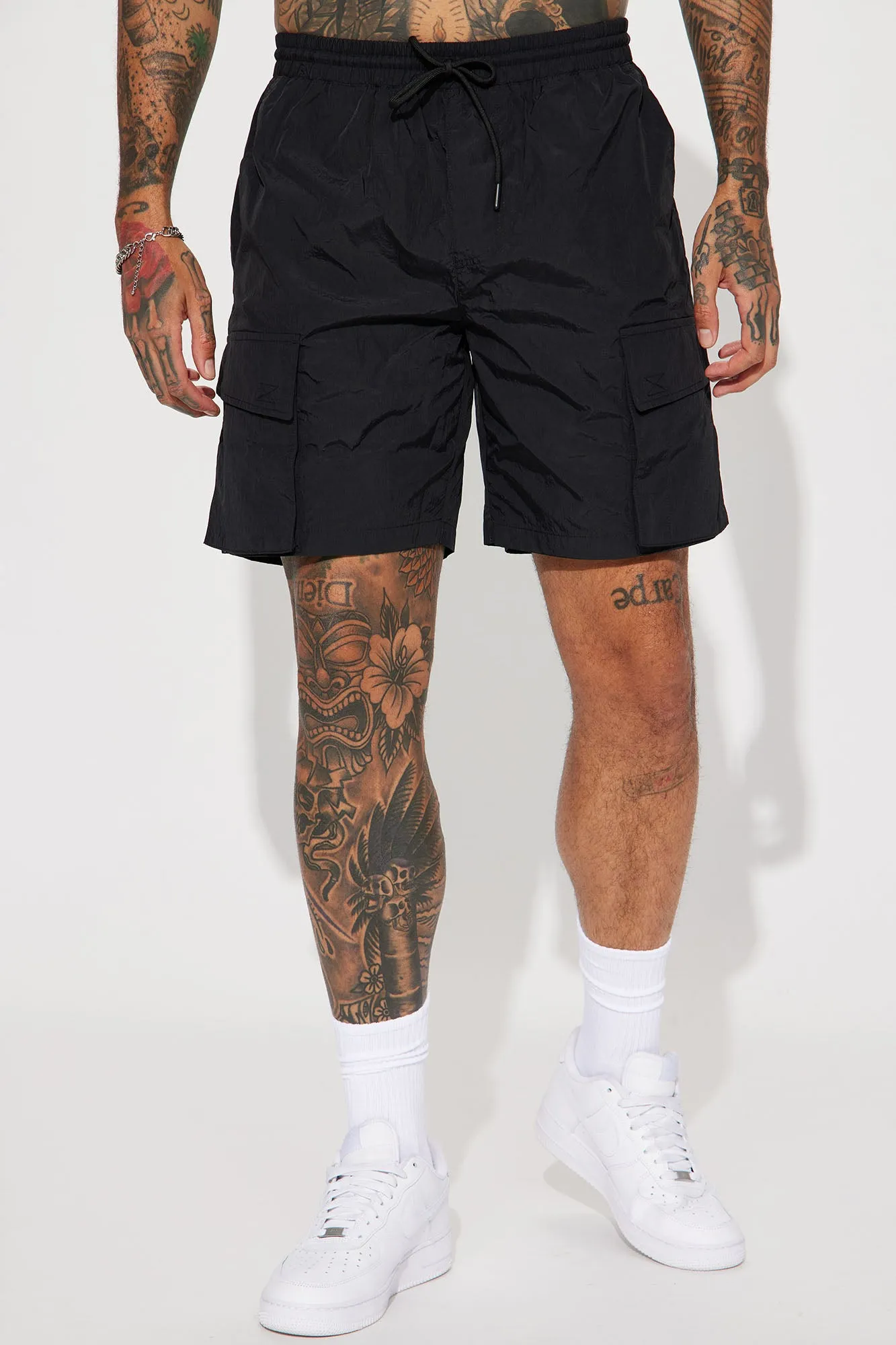 Batter Up Crinkle Utility Short - Black