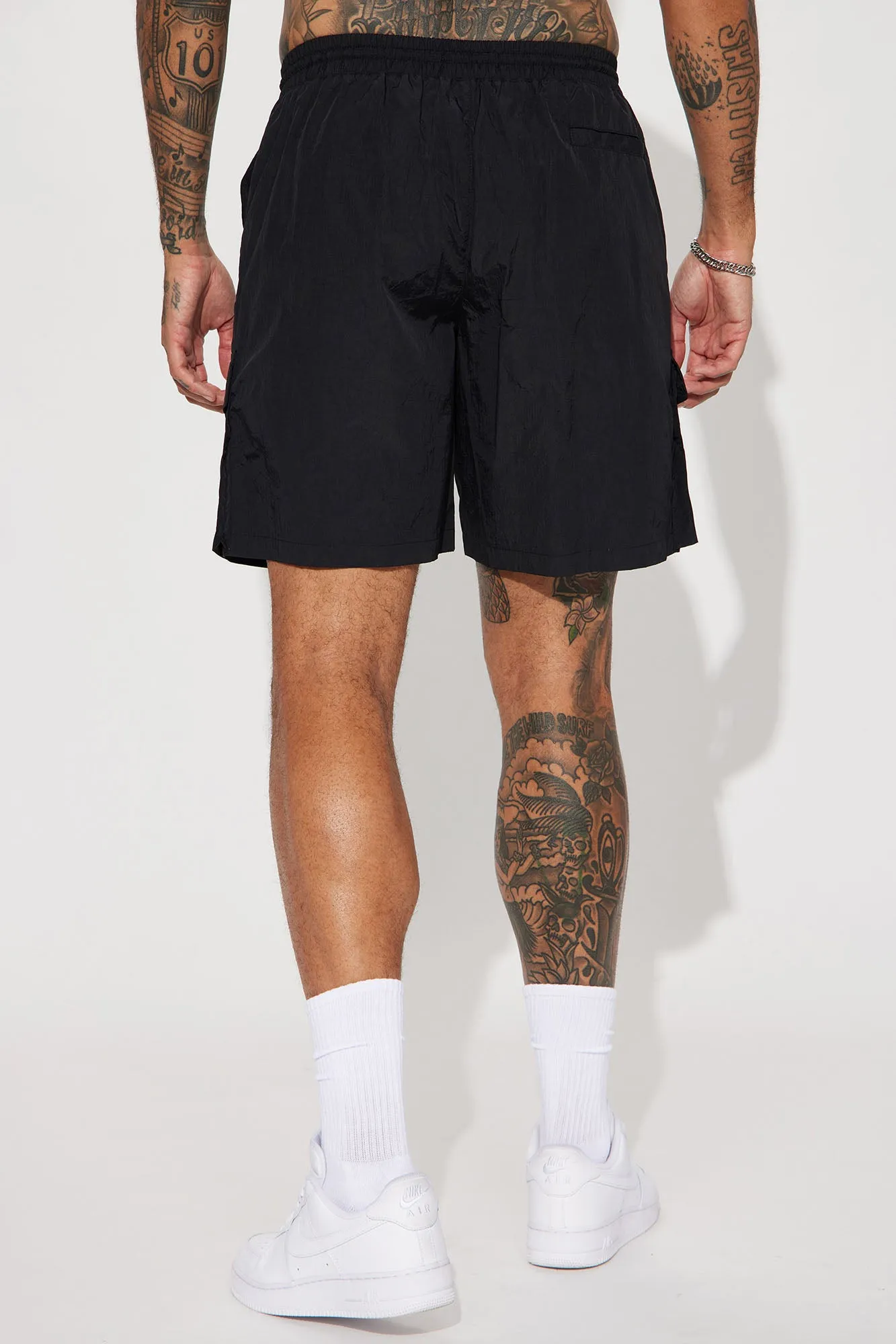 Batter Up Crinkle Utility Short - Black