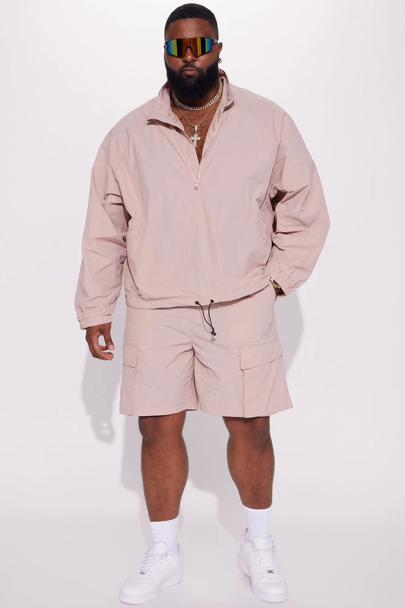 Batter Up Crinkle Utility Short - Mauve