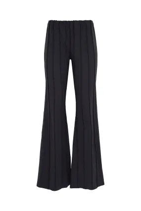 BLACK STITCH DETAILED LOW WAIST TROUSERS