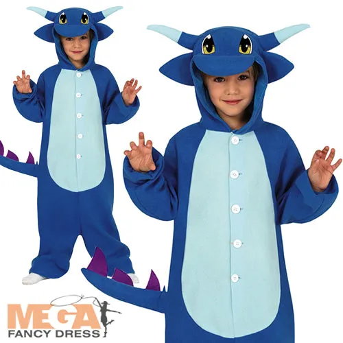 Boys Dragon Jumpsuit Fantasy Animal Halloween Book Day Costume