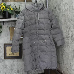 Cole Haan Womens Quilted Hooded Down Maxi Puffer Coat 1677d2fbce96d5 Gray 2XL