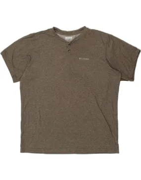 COLUMBIA Mens T-Shirt Top XL Grey Polyester