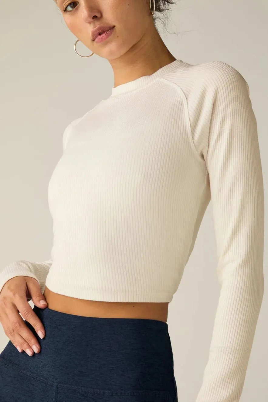 Contours Mock Neck Cropped Top