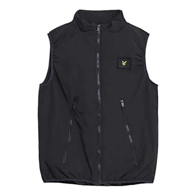 Double Zip Packable Gilet Black
