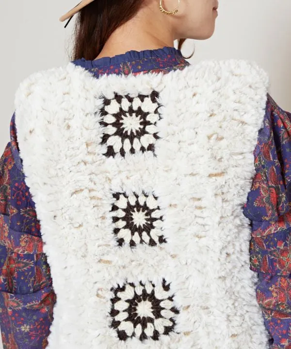 Fur Yarn Crochet Vest