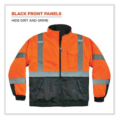 Glowear 8377 Class 3 Hi-vis Quilted Bomber Jacket, Orange, Small, Ships In 1-3 Business Days