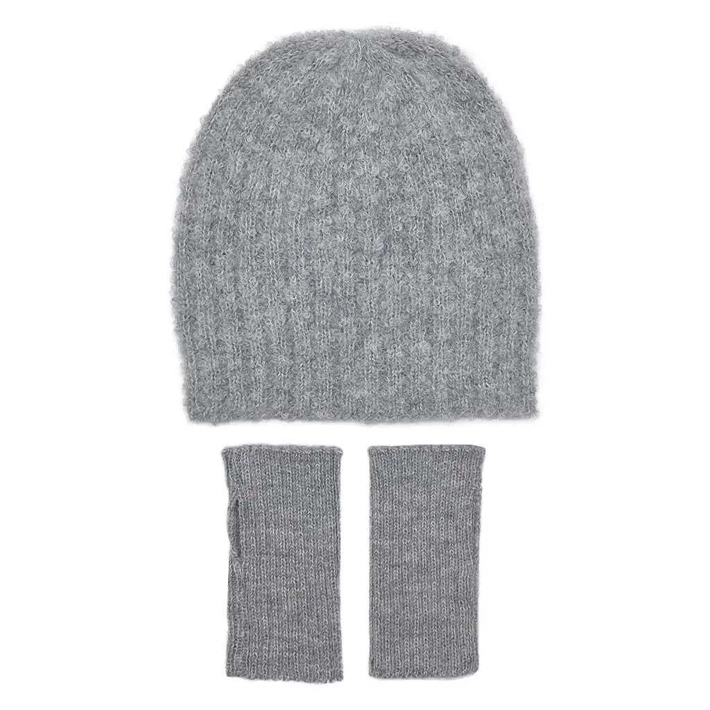 Gray Loop Knit Alpaca Beanie | Ethical Style