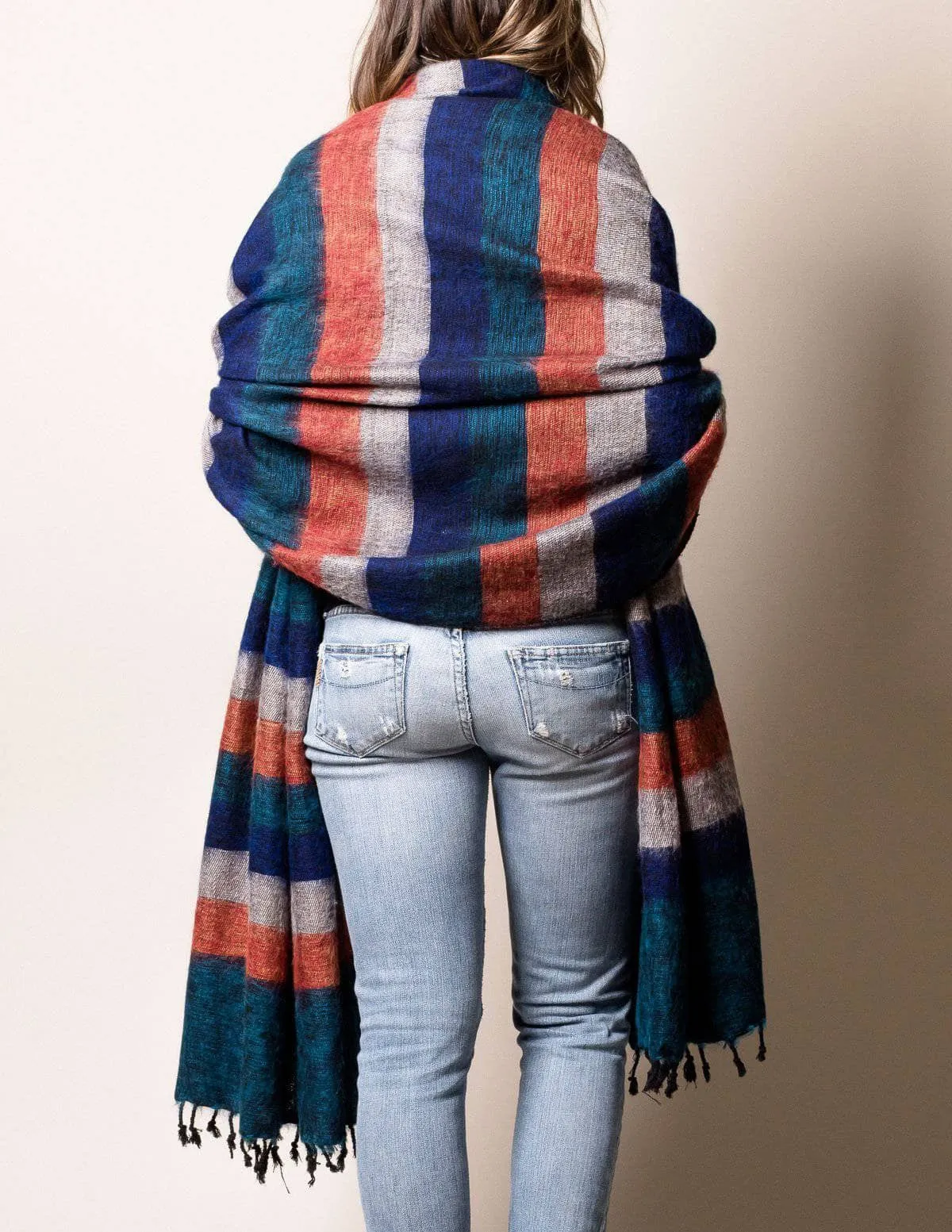 Himalayan Yak Wool Large Wrap - Aspen