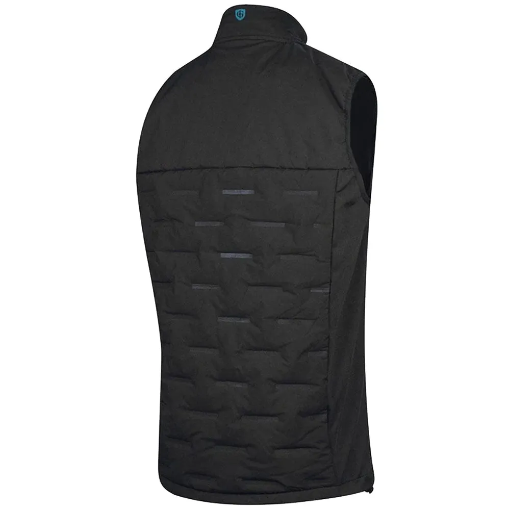 Island Green Heat Welded Padded Thermal Gilet - Black/Turquoise