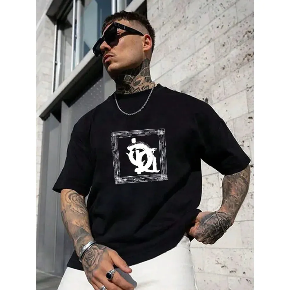 Men's T-Shirt Letter 3D Printing Casual High Quality Tees Short Sleeve
