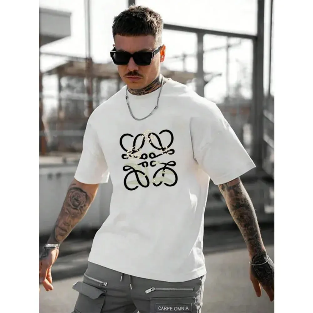 Men's T-Shirt Letter 3D Printing Casual High Quality Tees Short Sleeve