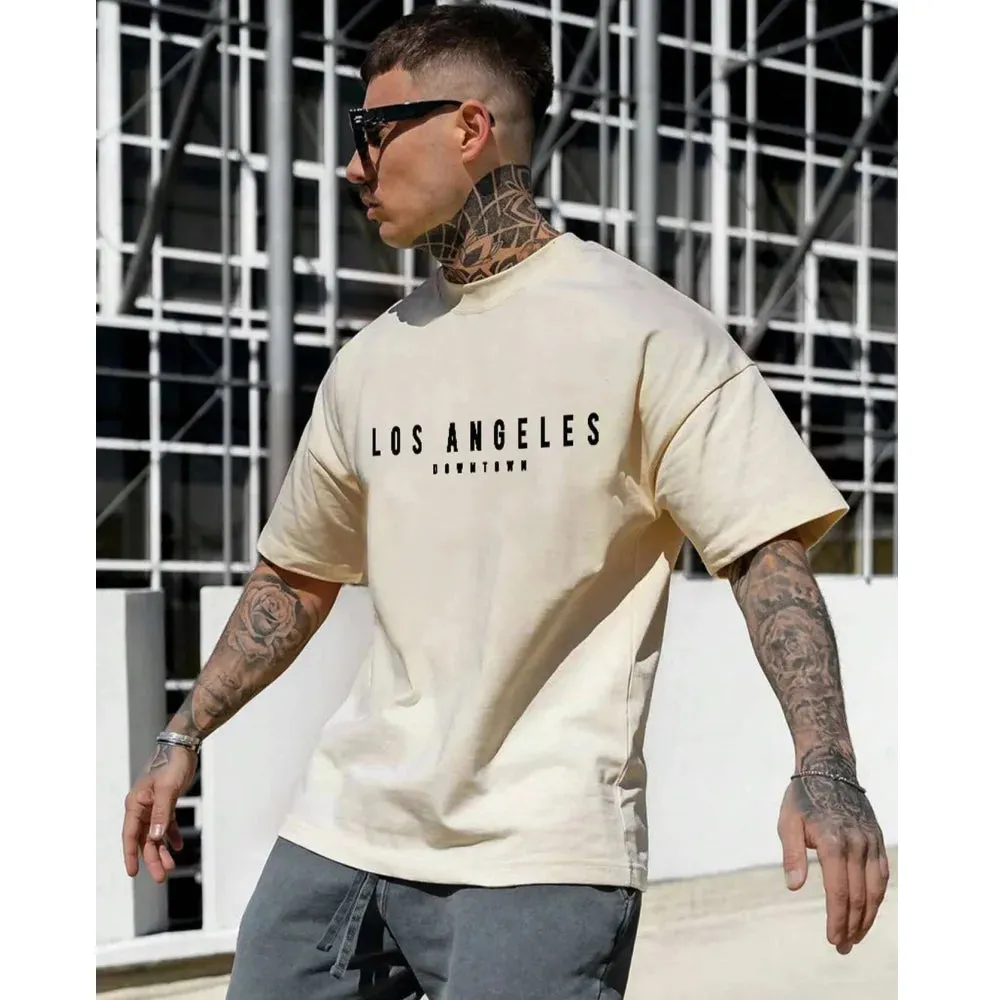 Men's T-Shirt Letter 3D Printing Casual High Quality Tees Short Sleeve