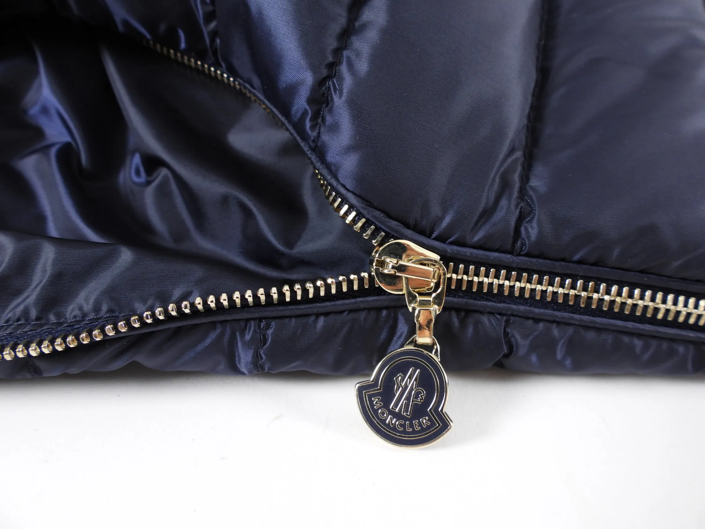 Moncler Navy Light Down Daurade Ruffle Hood Coat - 4/6