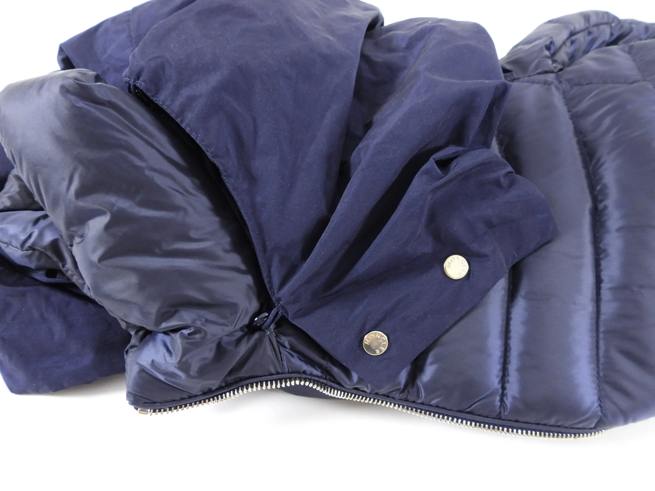 Moncler Navy Light Down Daurade Ruffle Hood Coat - 4/6