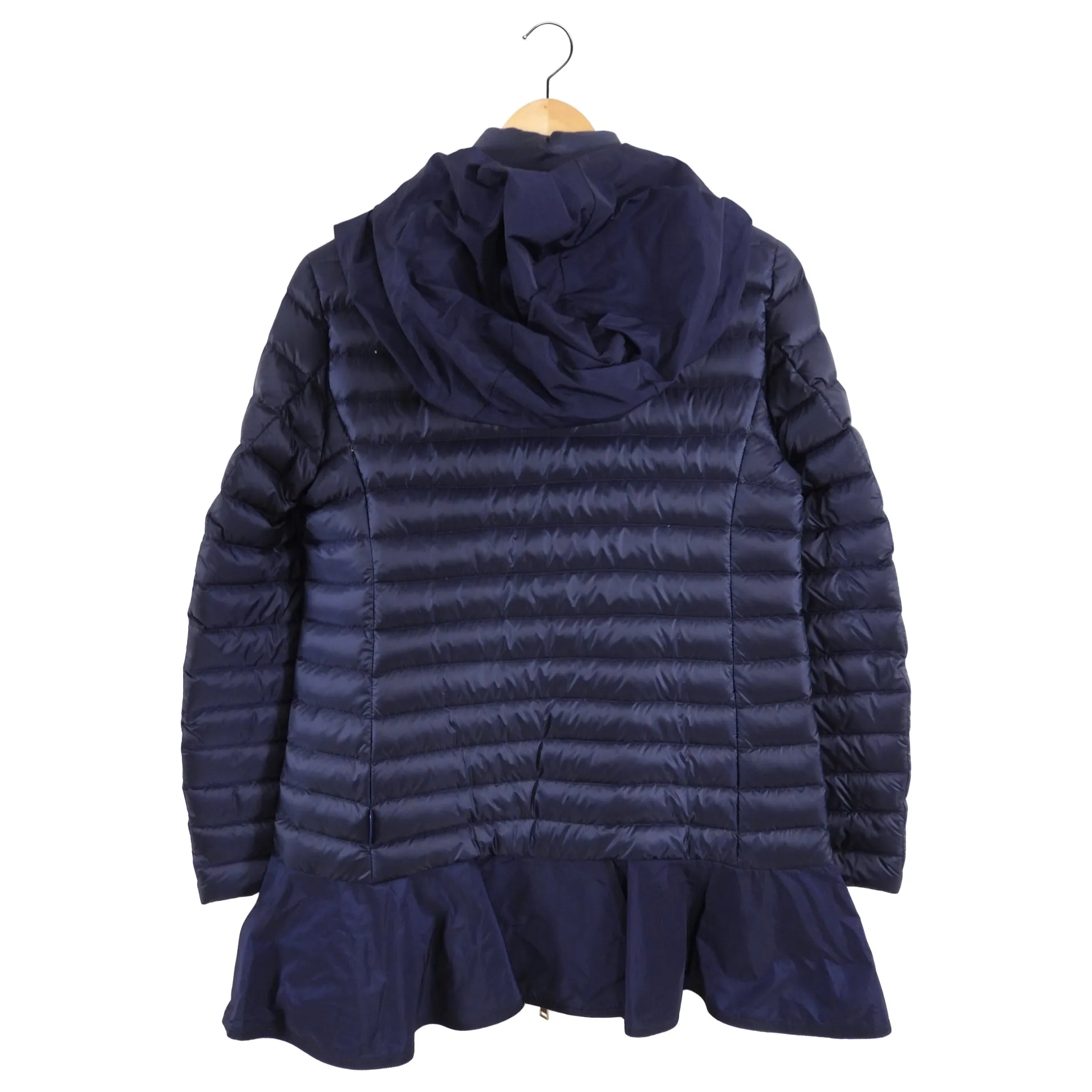 Moncler Navy Light Down Daurade Ruffle Hood Coat - 4/6