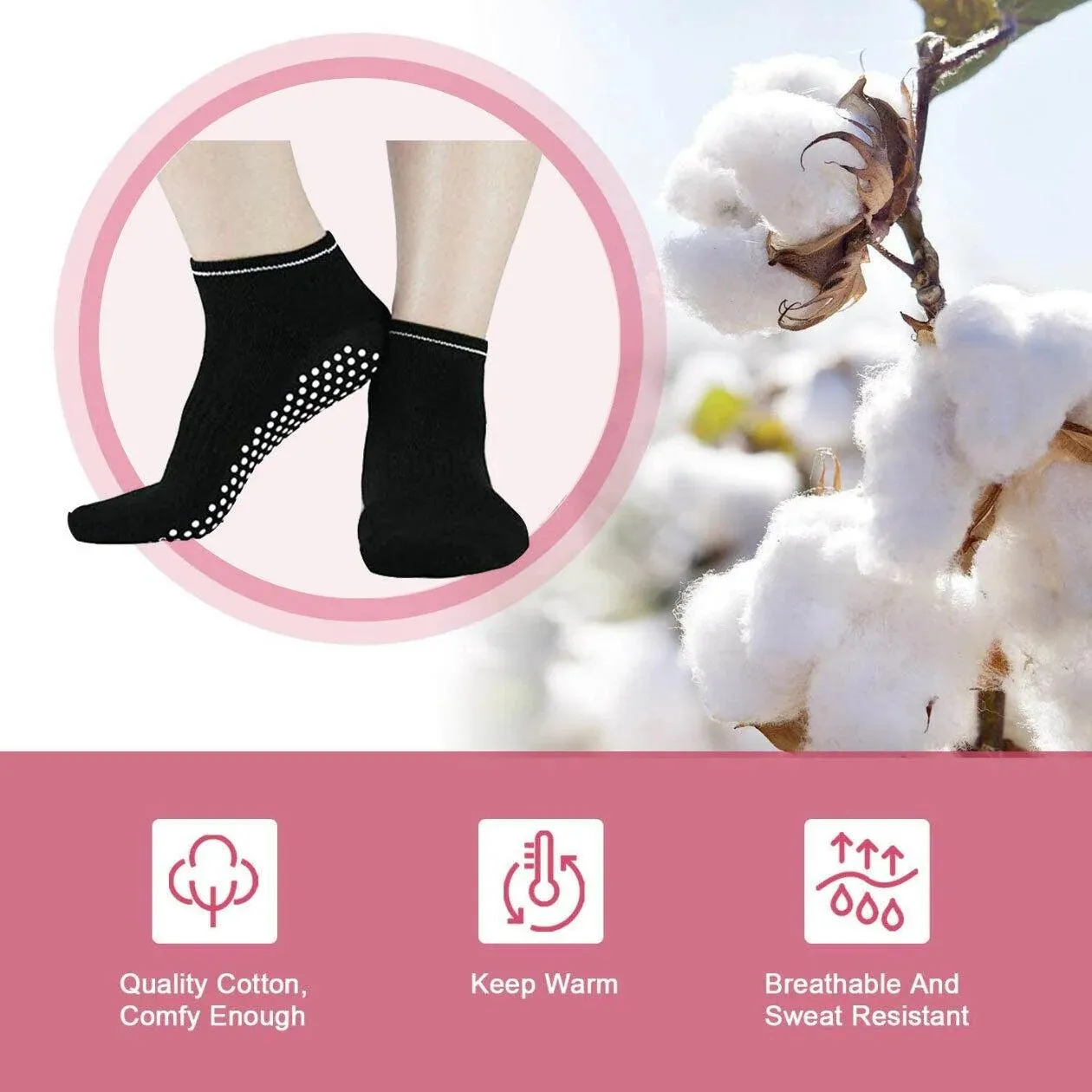 Non-Slip Premium Gripper Ankle Socks