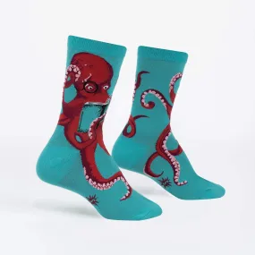 Octive Reader, Octopus (Teal)  Women's Crew