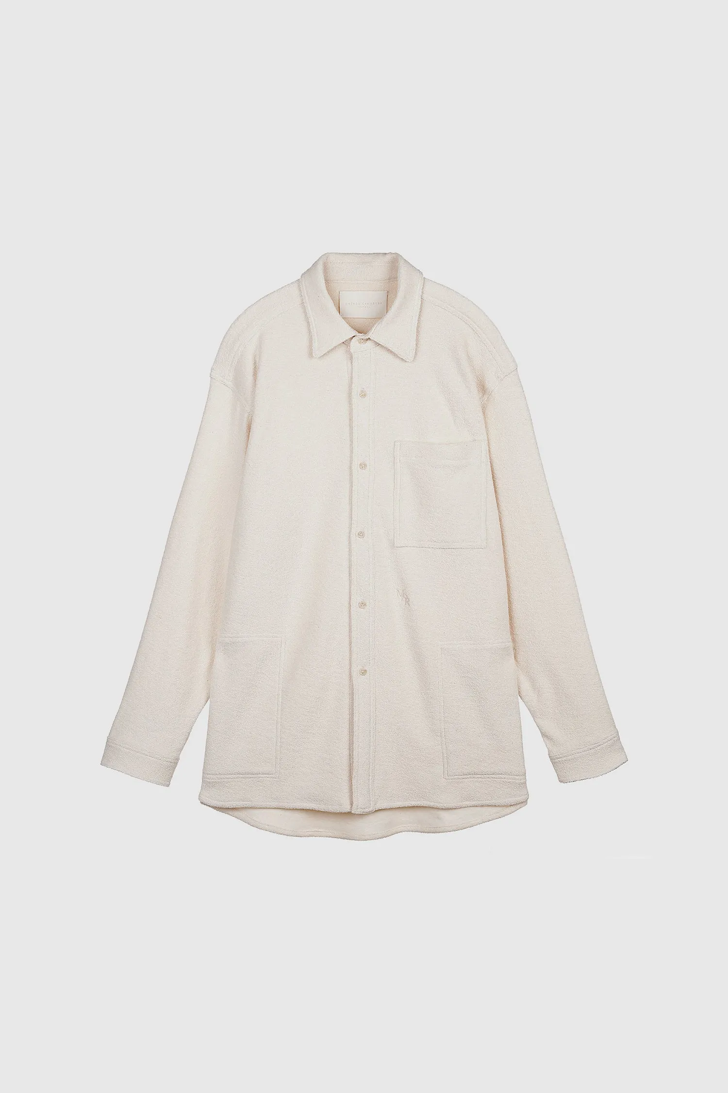 Oversized Button Up Shirt in Brushed Organic Cotton Terry
