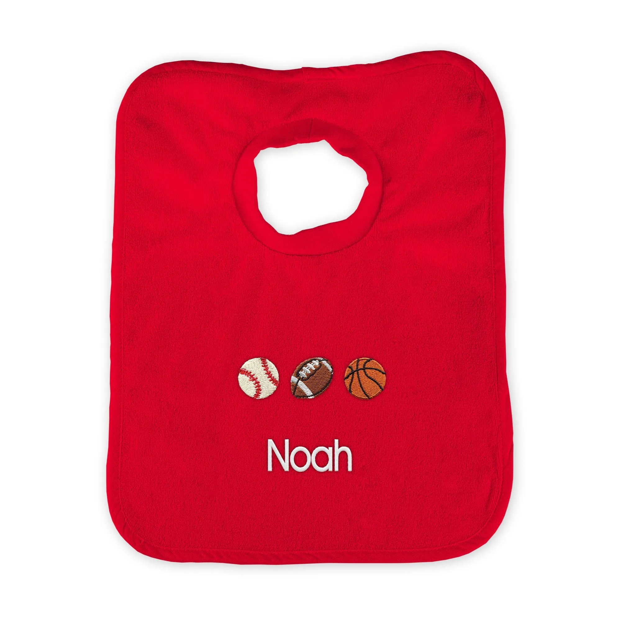Personalized 3 Sports Balls Emoji Bib