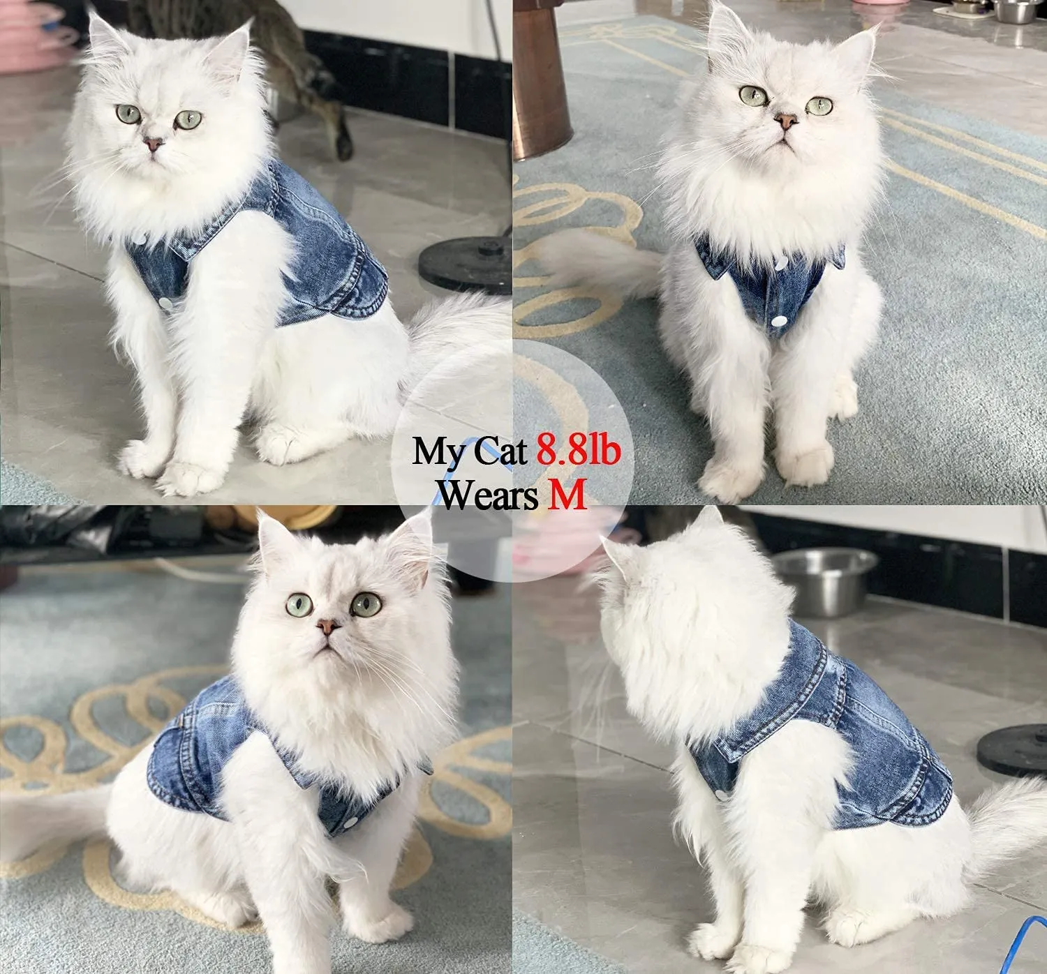 Pet Dog Cat Blue Denim Jeans Jacket Coat Vest by Furr Baby Gifts