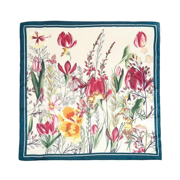 Silky Scarf Floral Garden Printed Scarf Bandana