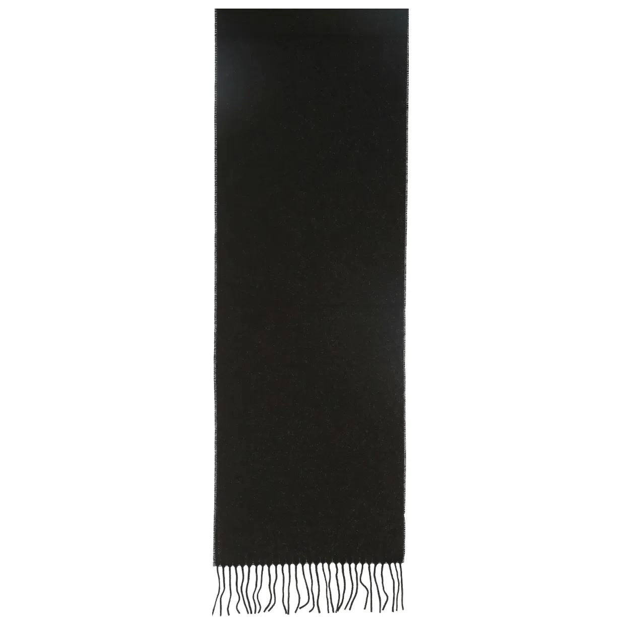 Solid Cashmere Woven Scarf - Black