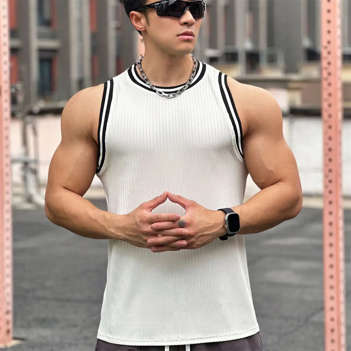 Summer Bodybuilding Tank Tops Men Gym Fitness Sport Sleeveless Shirt Male Casual Skinny Stringer Singlet Vest Workout Clothing