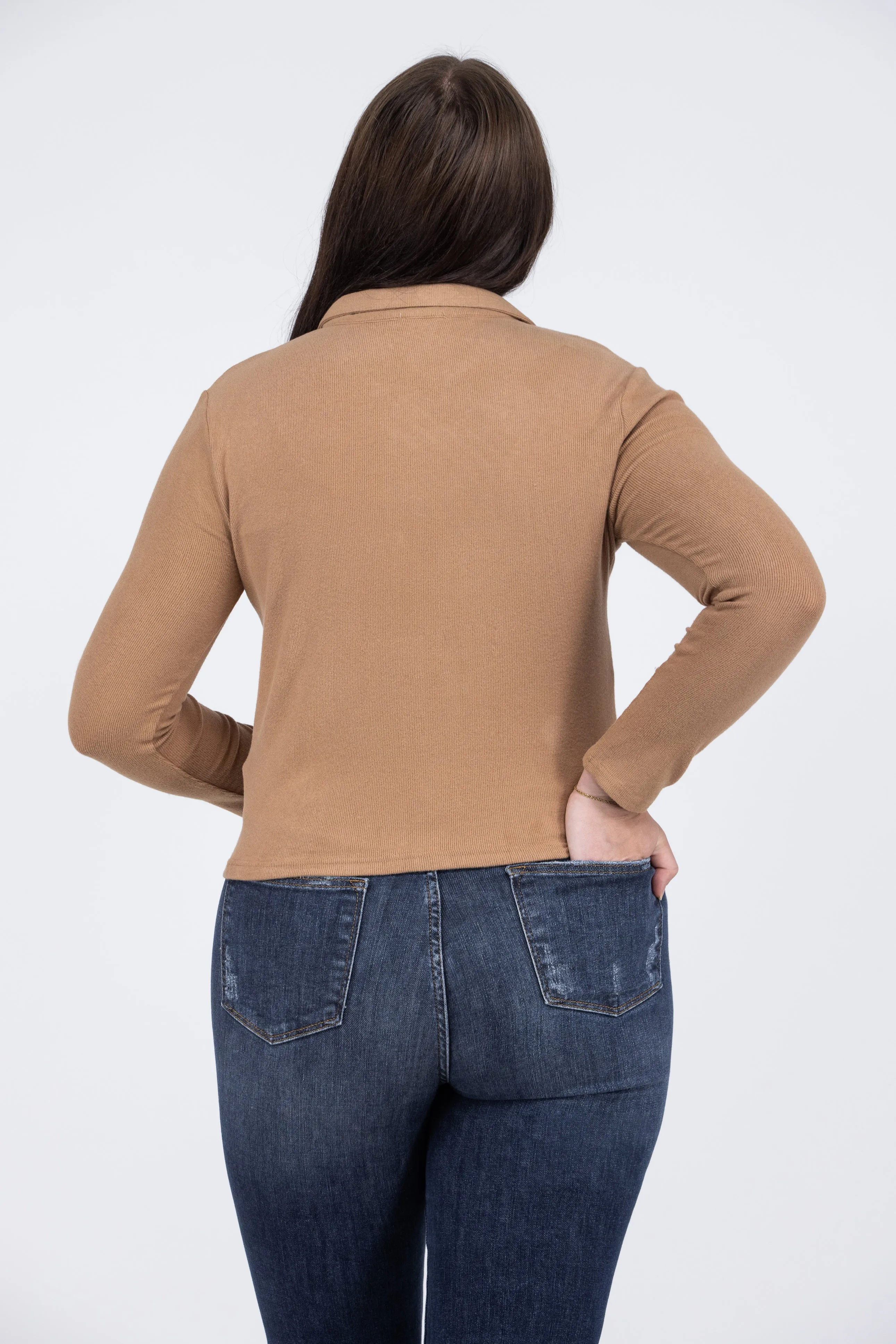 Sweetheart Brushed Knit Long Sleeve Top * Final Sale*