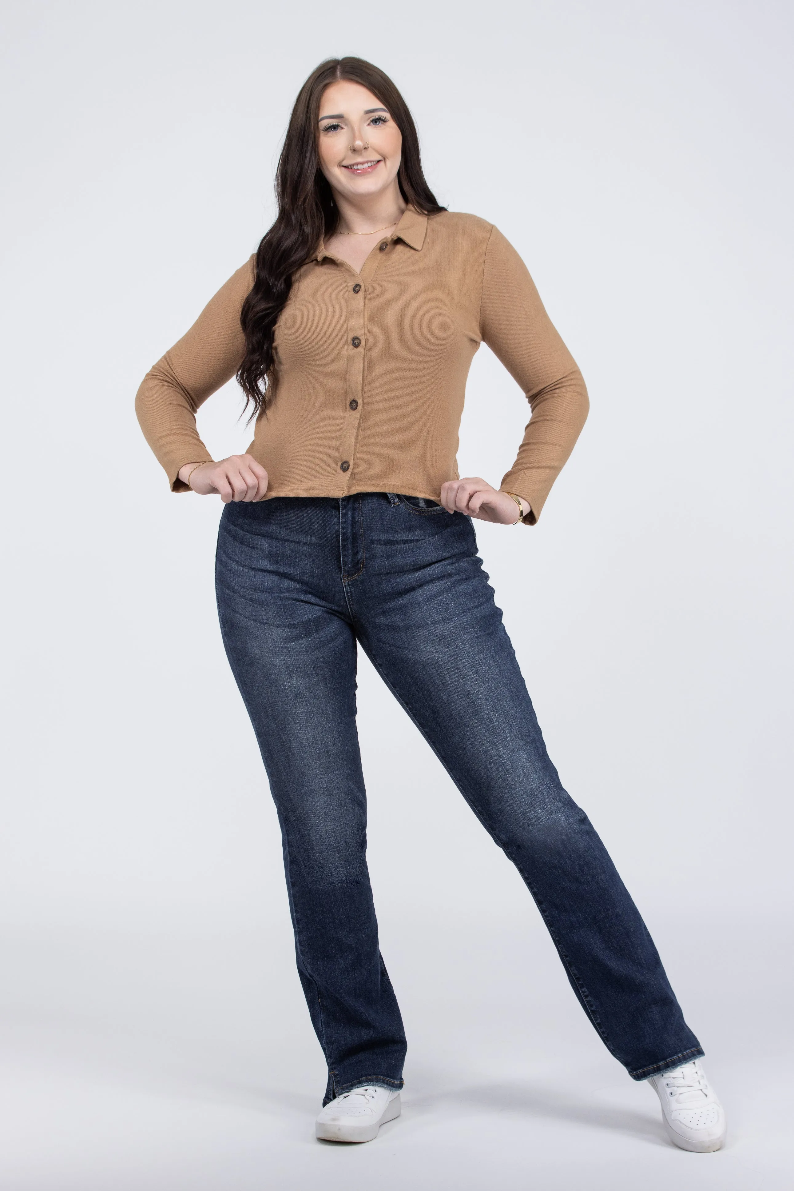 Sweetheart Brushed Knit Long Sleeve Top * Final Sale*