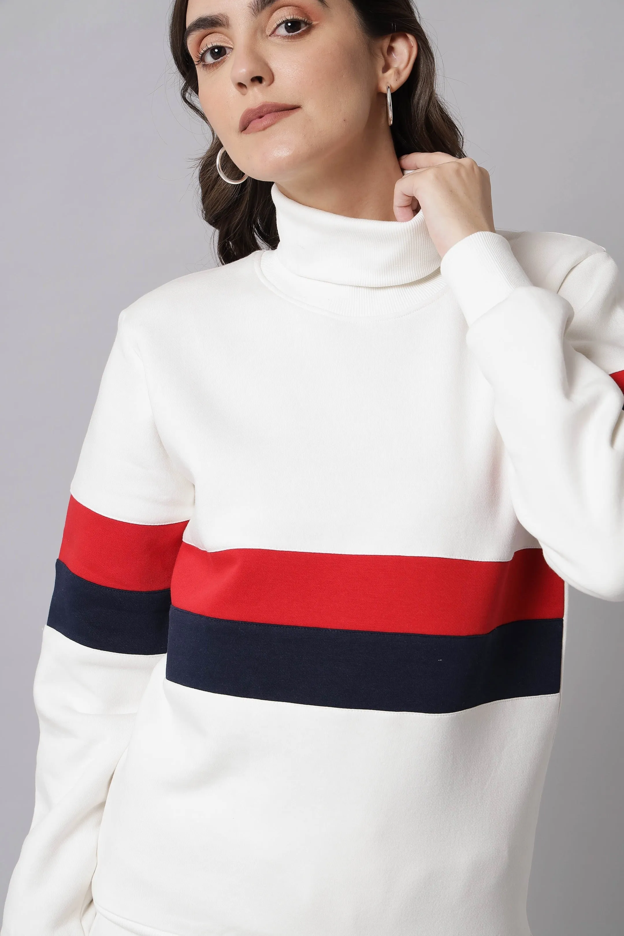 Turtleneck Chic: Striped Co-ord Set