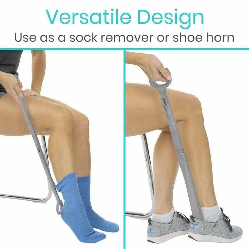Vive Health 23" Shoe Horn with Sock Remover - Gray