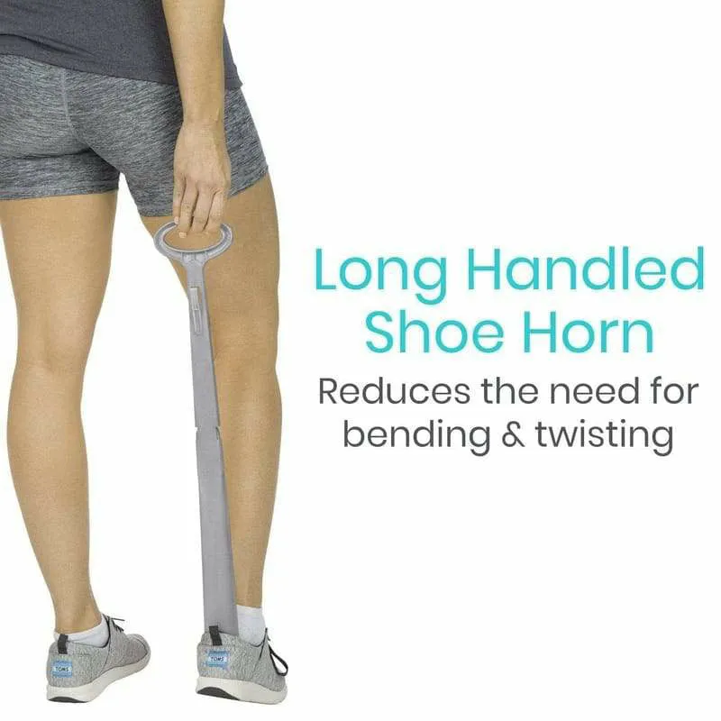 Vive Health 23" Shoe Horn with Sock Remover - Gray