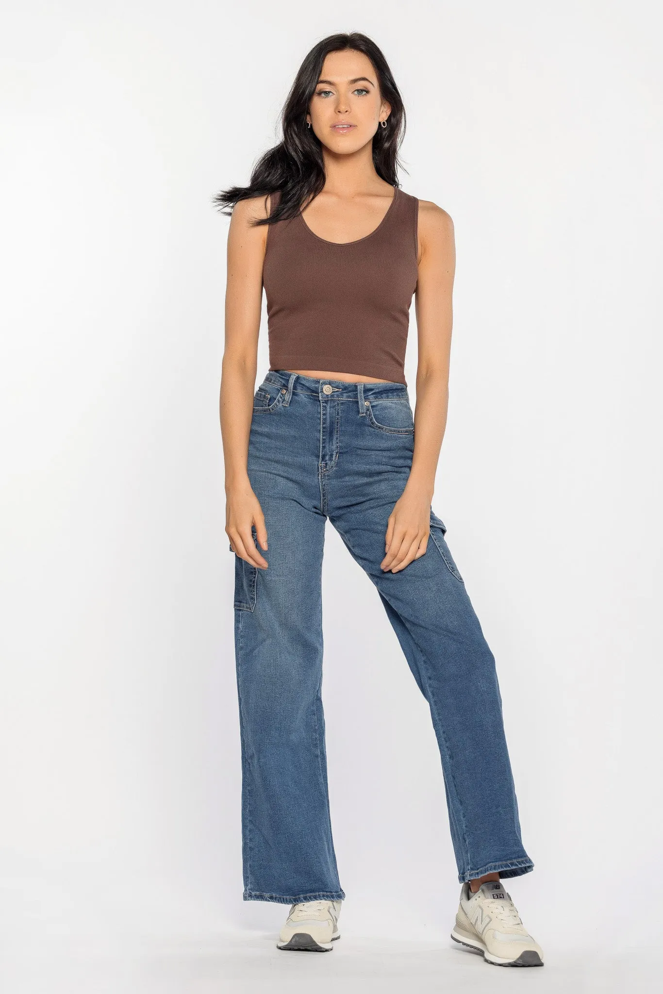 YMI Medium Wash Cargo Jean